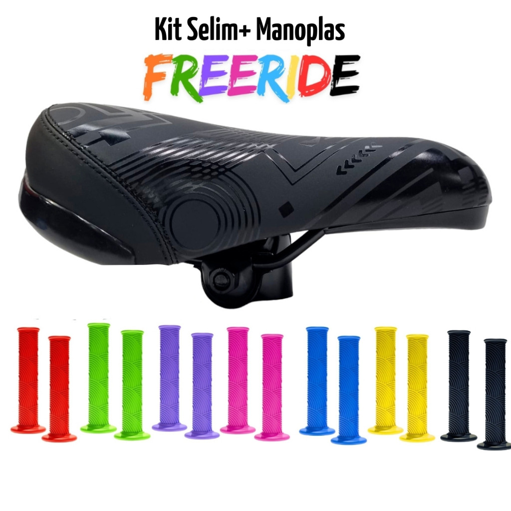 Selim Banco Bike Bmx Freestyle Vikingx Freeride Pro-x Preto + Manoplas em Oferta na Shopee