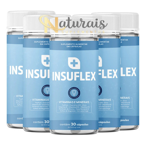 5x Insuflex 60 Capsulas Original - Suplemento Alimentar