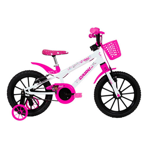 Bicicleta Aro 16 Cairu Mtb Feminino Masculino C-high Pro Branco Rosa Lilas Preto Vermelho Verde C/Rodinhas e Cesta