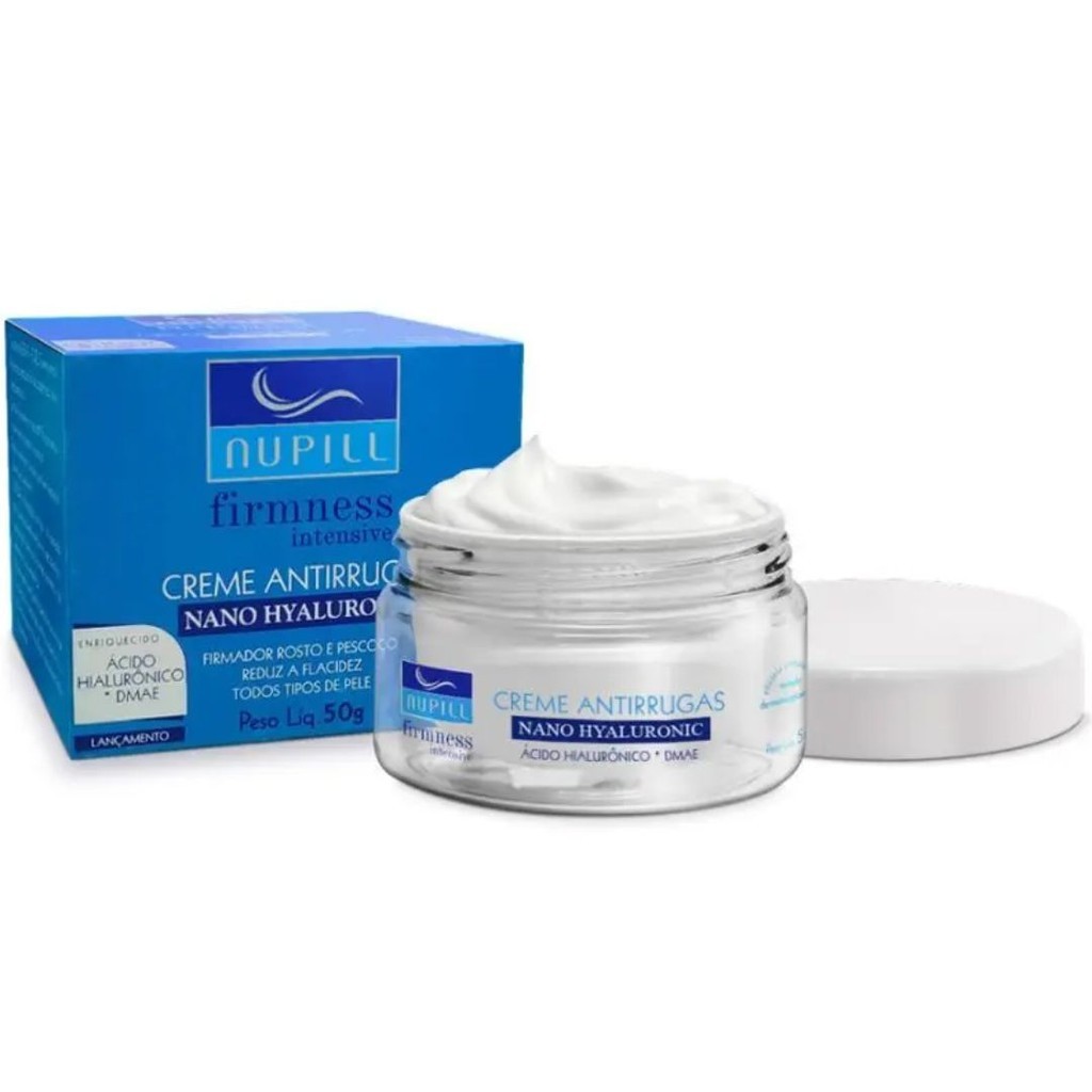 Creme Facial Nupill Antirrugas Hialurônico DMAE 50gr em Oferta na Shopee