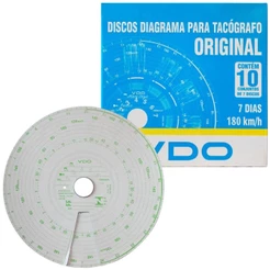Disco Diagrama Tacógrafo Semanal 180km 7d 70 Unidades VDO
