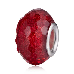 Pingente Septo Vermelho De Contas Bamoer Para Acessórios De Colar De Pulseira DIY