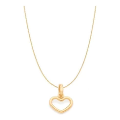 Colar Rommanel Banhado Ouro Pingente Coração Vazado 542262 + 531638