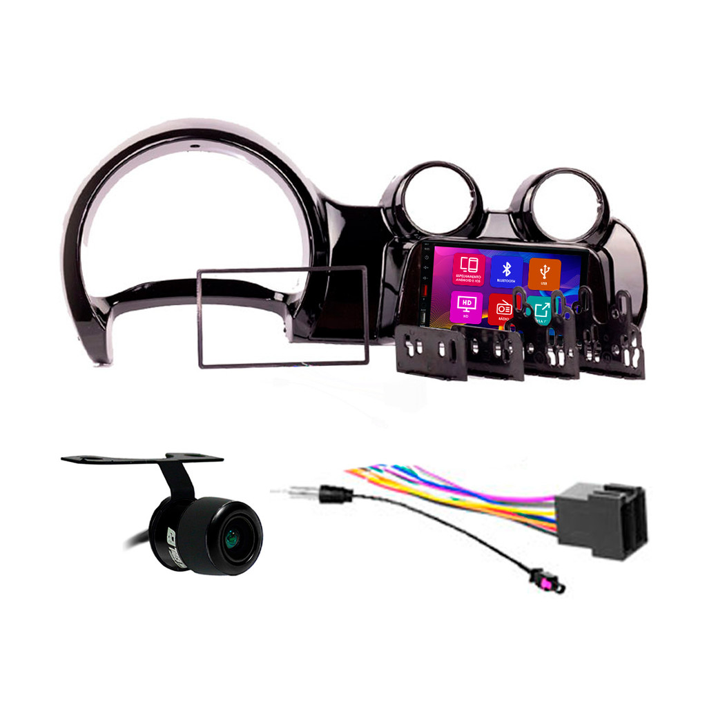 Kit Multimidia 7 Pol Uno Vivace Way 2014 Em Diante Fiorino 2015 16 A 20 2021 Android Auto Carplay Qa+ 2 Din Black Piano