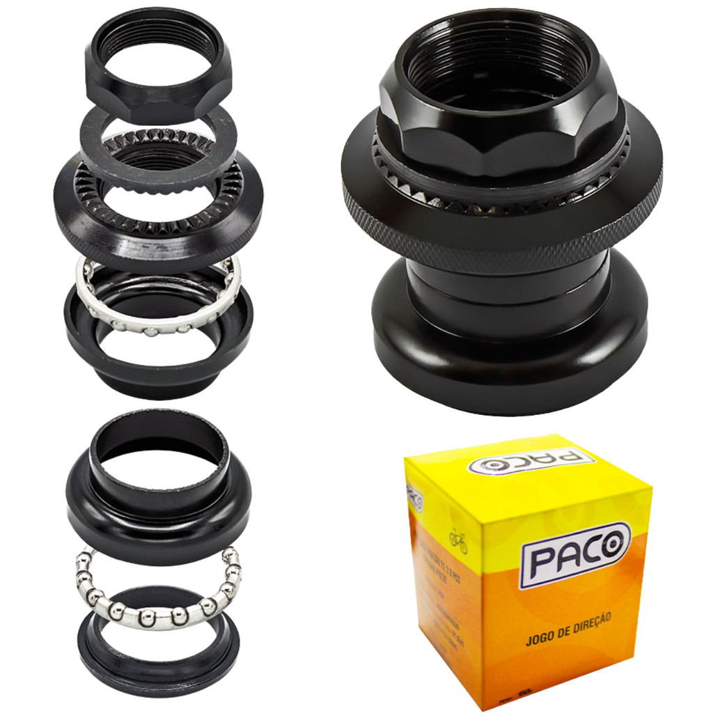 Jogo de Direção 22.2mm 8pçs c/ trava Preto Paco em Oferta na Shopee