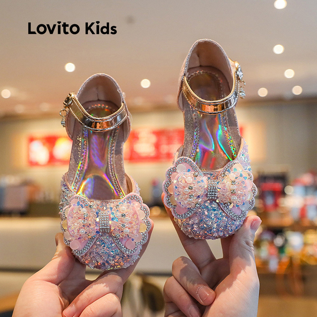 Lovito Kids Sapatos Flats Elegantes com Laço para menina LFA88X411 em Oferta na Shopee