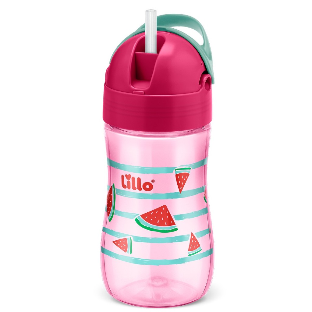 Copo Infantil Com Canudo Evolution 300ml Rosa - Lillo em Oferta na Shopee