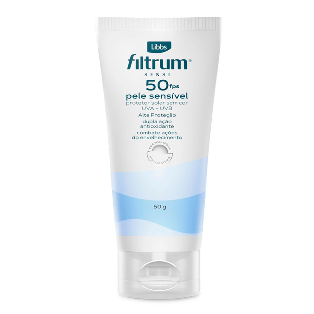 Protetor Solar Filtrum Sensi FPS 50 Pele Sensível Sem Cor 50g - Beauty