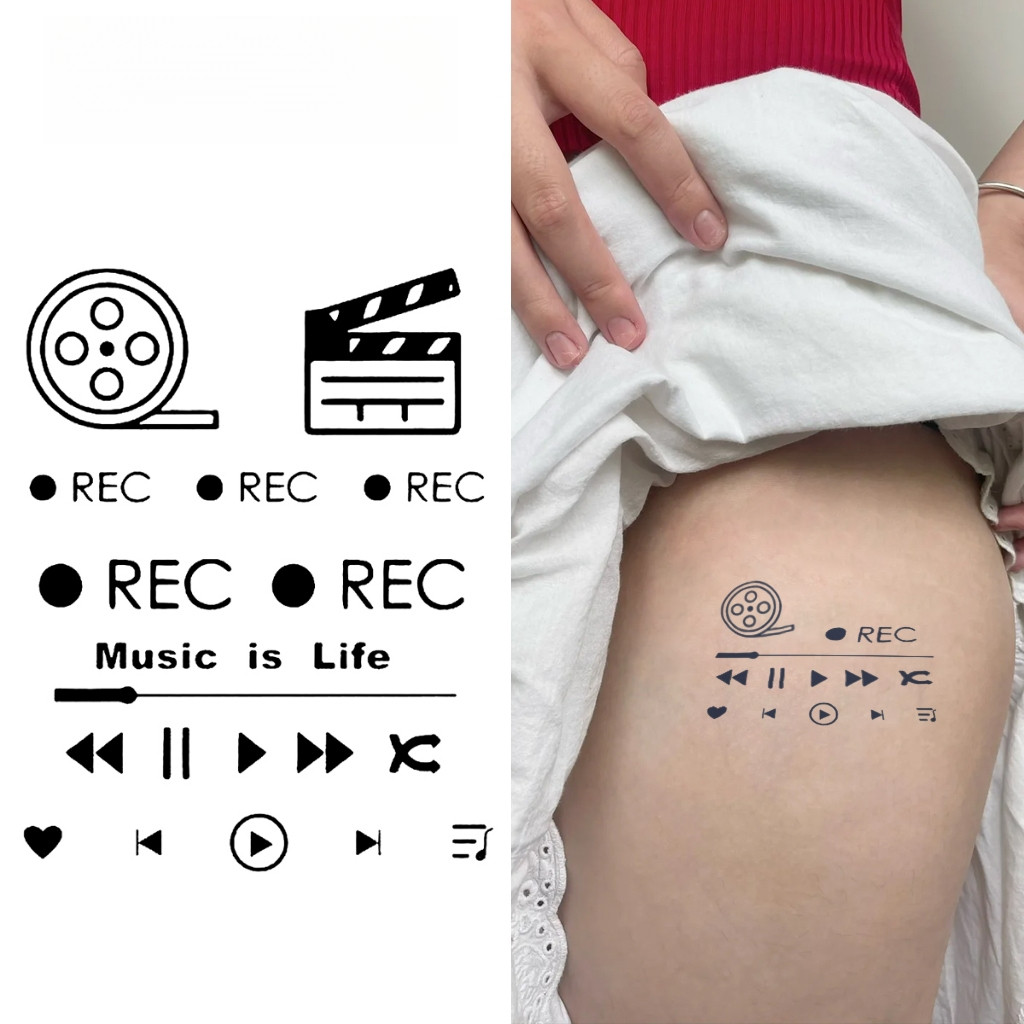 Tatuagem Temporária da Série Musical, Dura Até 15 Dias, Nova Tecnologia Mágica, Adesivo Semi-Permanente à Prova d'Água, 