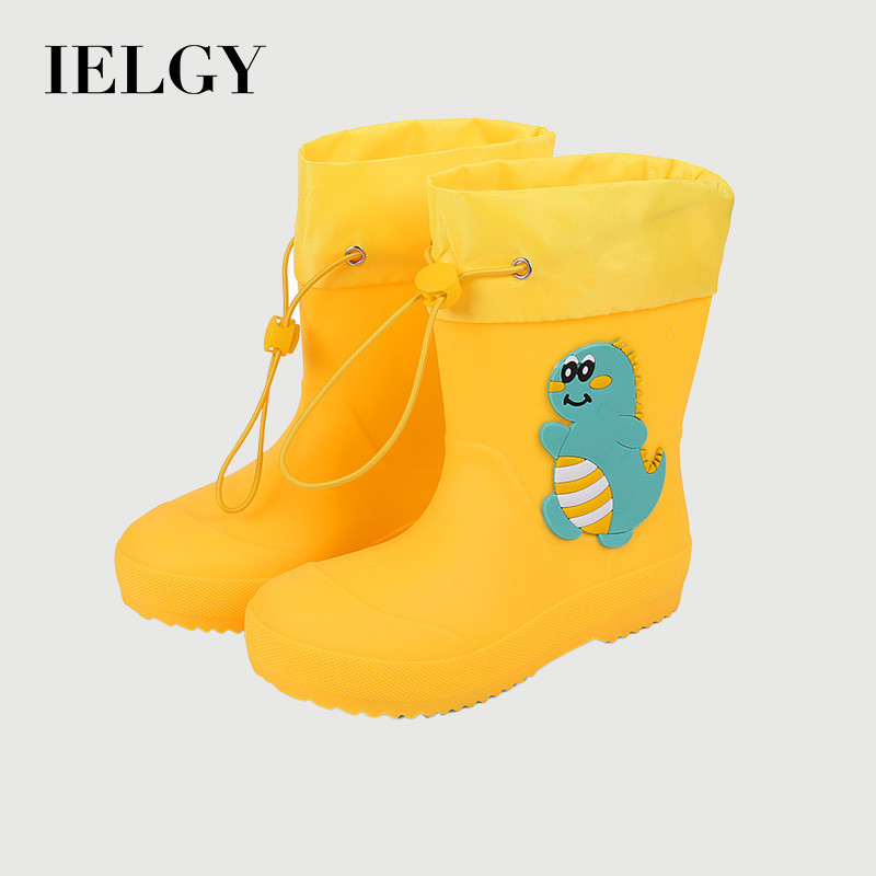 IELGY 2025 Botas De Chuva Infantis Para Meninos E Meninas Com Cordão Antiderrapante À Prova D'água Estudantes De Desenho