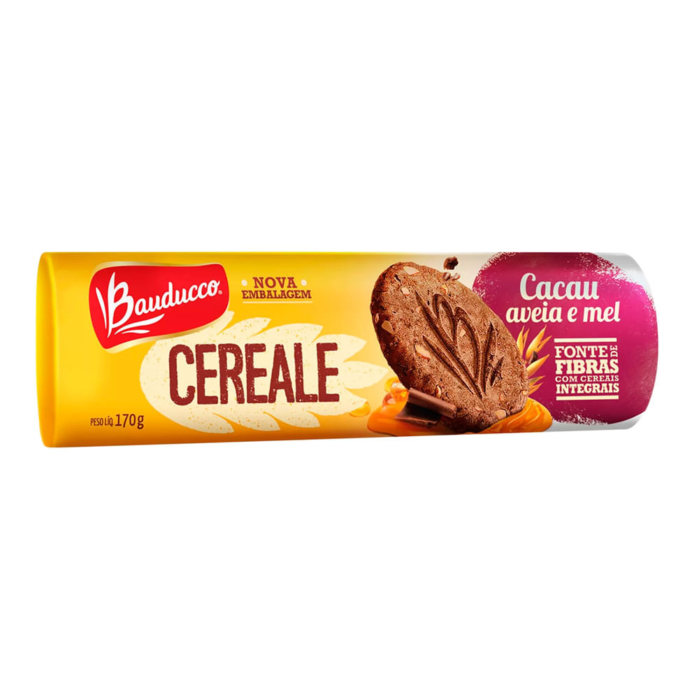 Biscoito Integral Bauducco Cereale Cacau, Aveia e Mel com 170g - Food & Beverages
