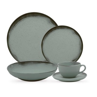 Aparelho de Jantar e Chá 20 Peças Oxford Flat Pacífico em Oferta na Shopee