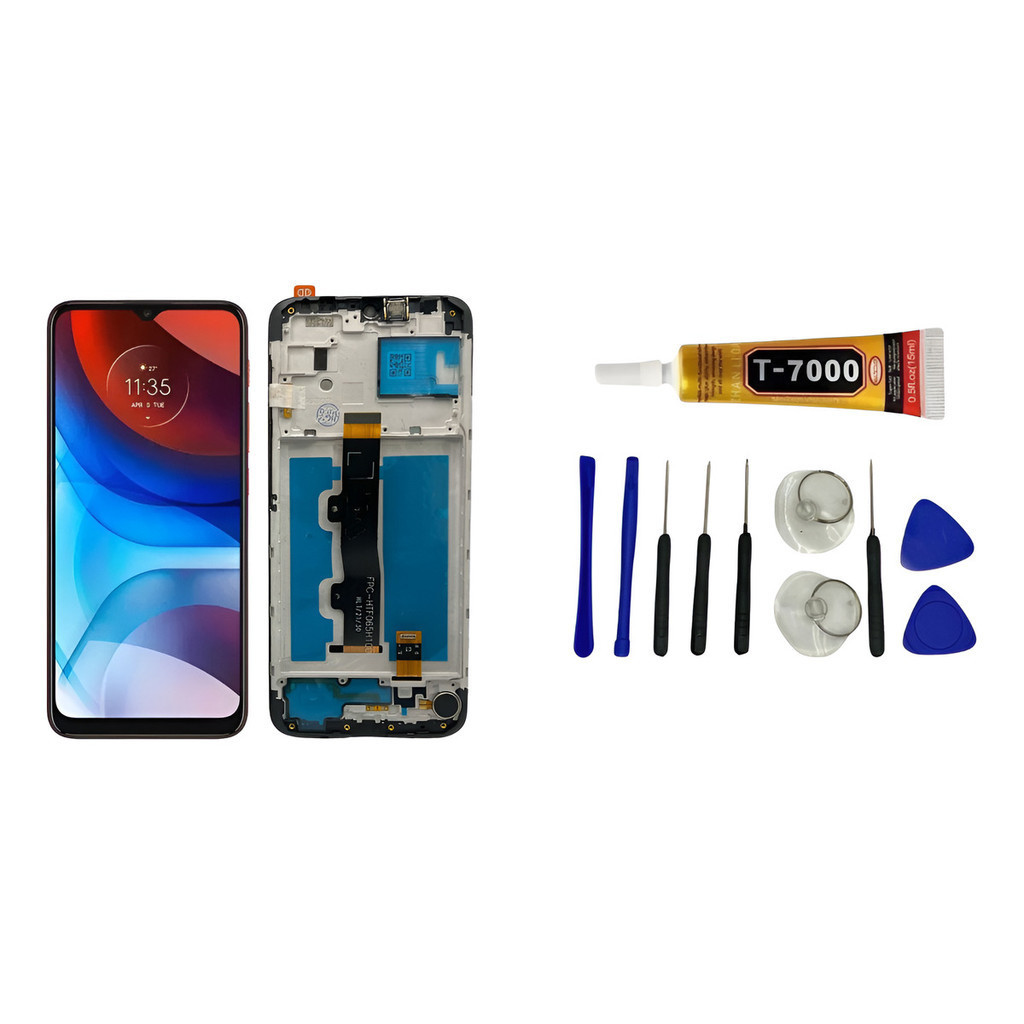 Tela Display C/aro Superior Para Moto E7 Power Xt2097 Xt2097 XT2097 / XT2097-5 / XT2097-6, tela moto E7 Power Com Aro XT