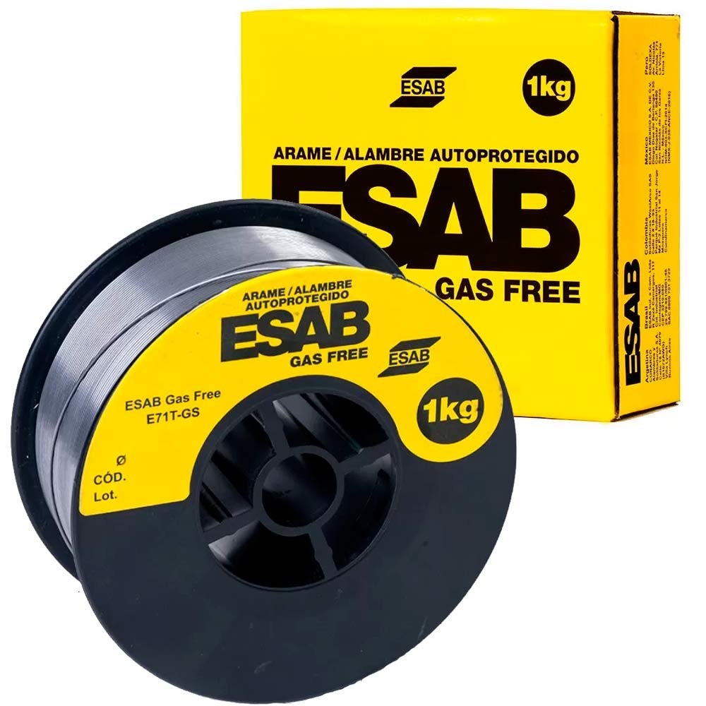 Arame para solda mig 0,8 mm 1 kg uso sem gás - Gas Free Esab - Home & Living
