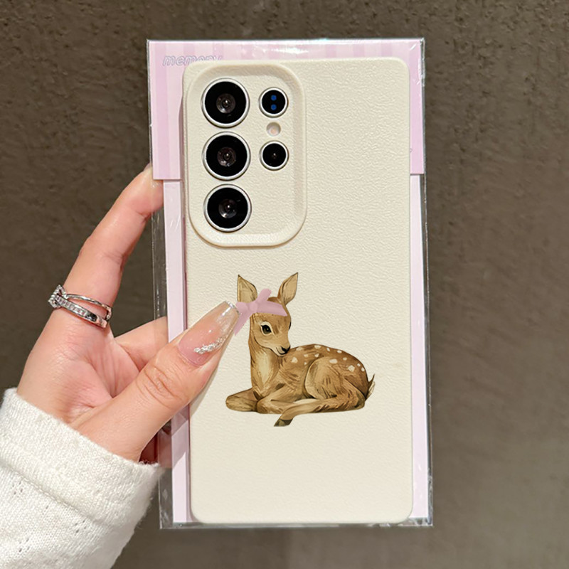 Veado Simples Retro Caso De Telefone Para Samsung A15 A54 A55 A34 A35 A52 A16 S23 FE S24 S25 Ultra S23 S22 S21 Plus Sili