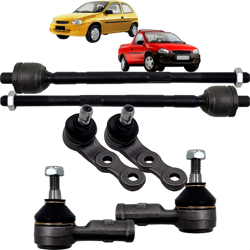 Kit Pivô Suspensão Barra Axial Terminal Direção Hidráulica GM Corsa Pick-Up 1994 A 1998