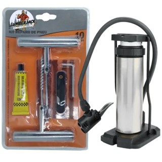 Reparo Pneu sem Camara para Carro e Moto Profissional de 10 Peças Refil Selante Macarrão Remendo + Bomba de Ar para Pneu em Oferta na Shopee