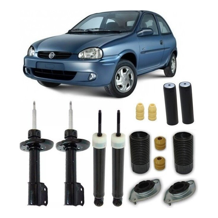 4 Amortecedor + Kits Corsa Wind 1994 A 1999 Diant/tras