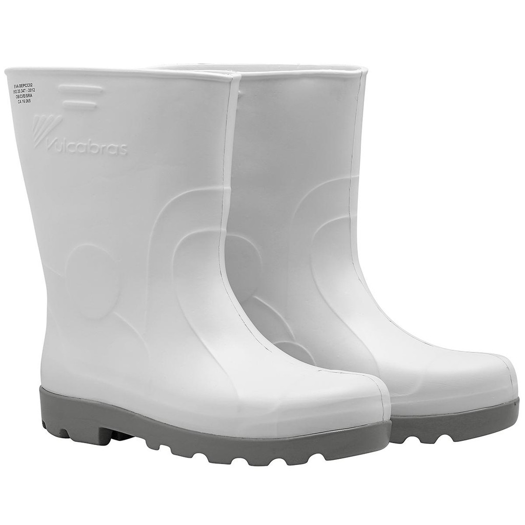 Bota de Borracha Impermeável EVA Cano Curto Branco BEPCC02 - Vulcabras em Oferta na Shopee