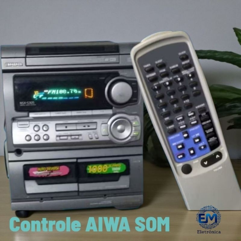 Controle Remoto Som Aiwa - Todos Modelos Nsx E Cx 1 E 3 Cds 7364  - Substituto Compatível em Oferta na Shopee