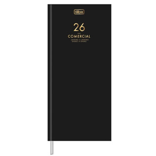 Agenda executiva costurada diária Comercial 275x123mm 2026 Tilibra em Oferta na Shopee