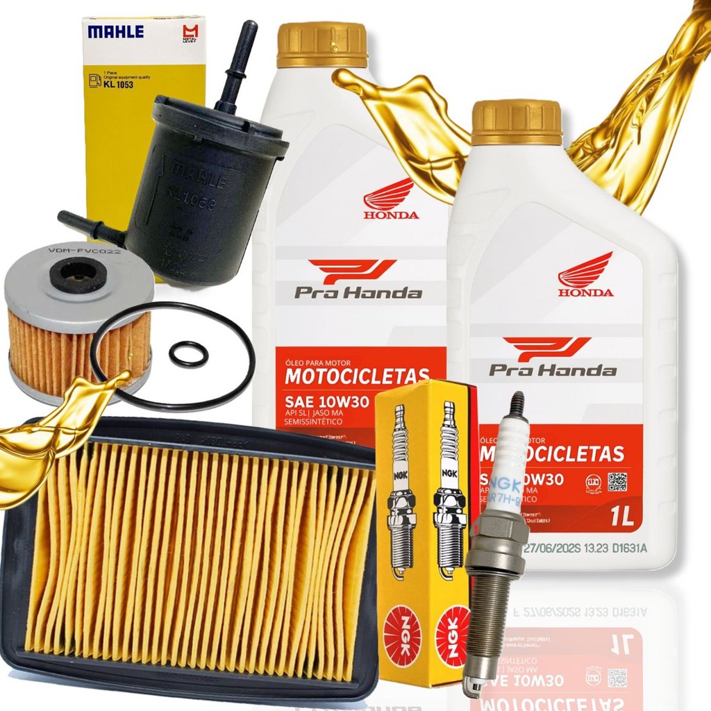 Kit Revisão Cb 250f Twister 2016 A 2022 Troca Óleo Honda 10w30 Filtros e Vela em Oferta na Shopee