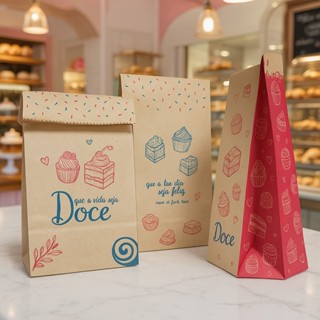 50~250 SACO SOS CONFEITARIA DOCE DOCERIA DOCINHOS COOKIES P (17X10X24CM) (PLUMA) em Oferta na Shopee