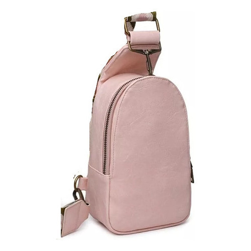 Bolsa Transversal Feminina Com Zíper De Couro Pu Crossbody
