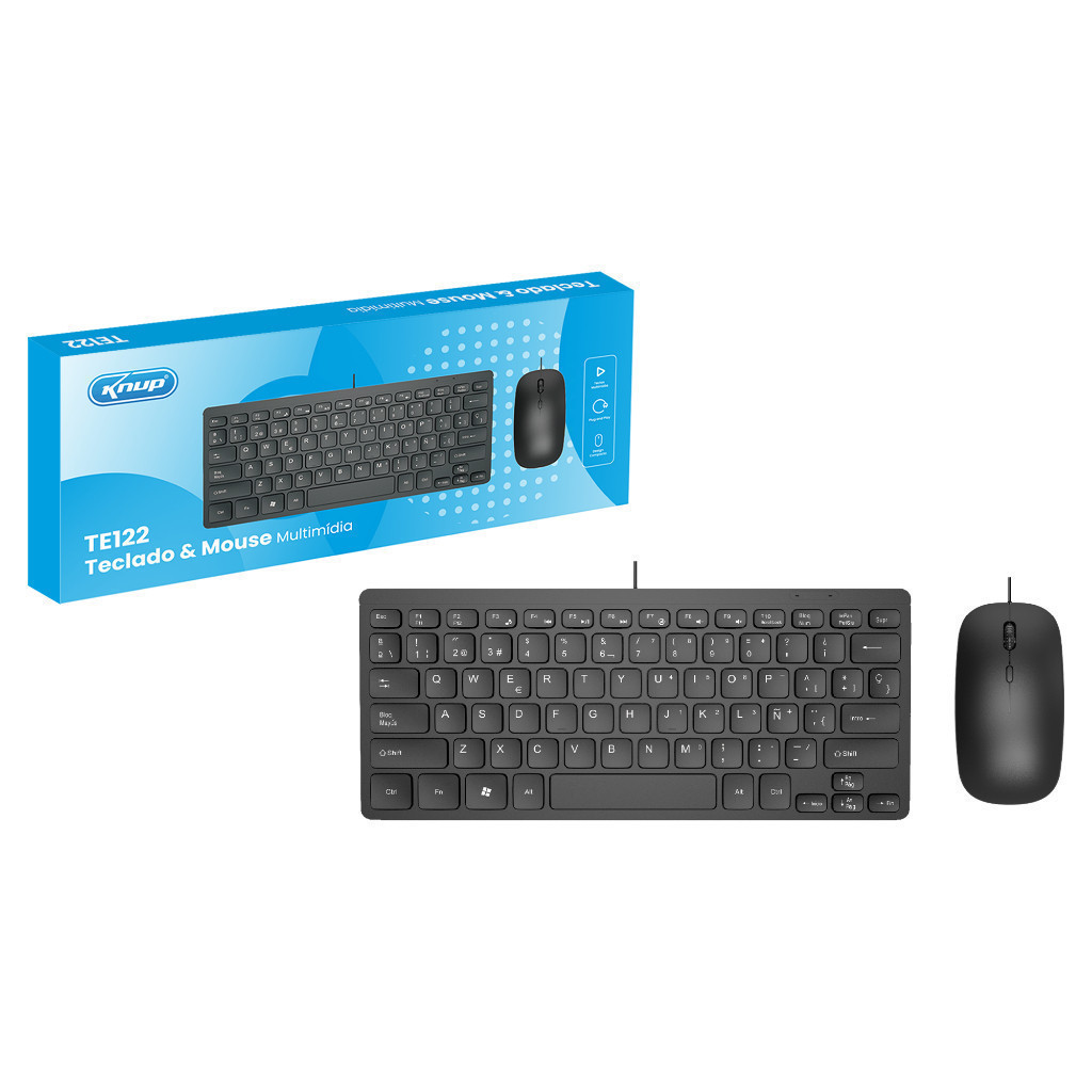 Kit Teclado E Mouse Com Fio Usb Ultrafino Para Computador em Oferta na Shopee