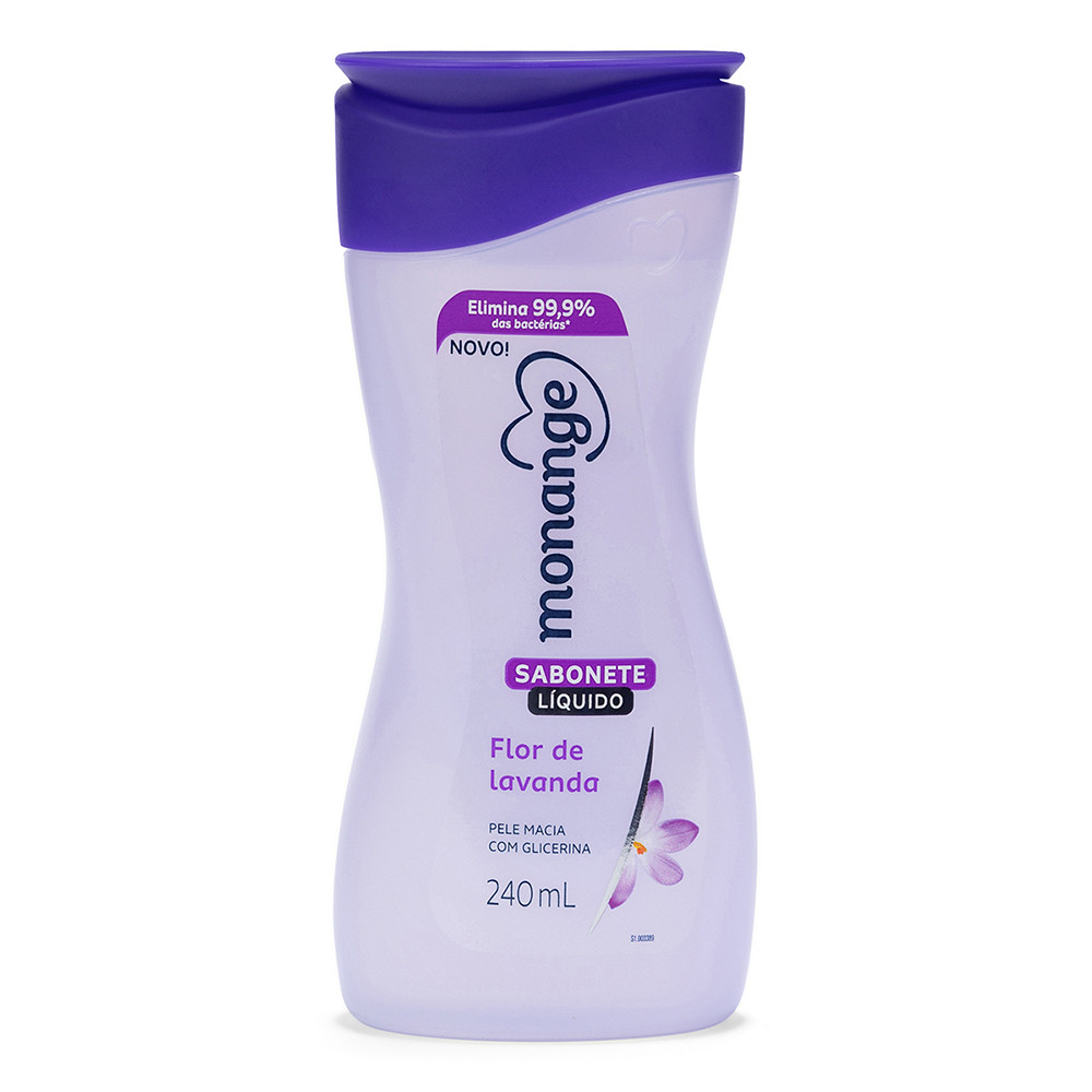 Sabonete Líquido Monange Flor de Lavanda 240ml em Oferta na Shopee