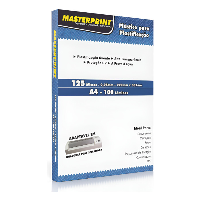 Plástico Para Plastificação Masterprint A4 220x307mm 0,05