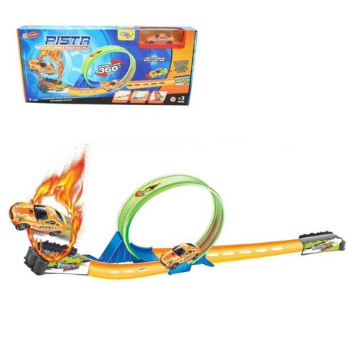 Pista Carros Lançador Turbo Looping 360 Graus Velocidade Diversao Infantil