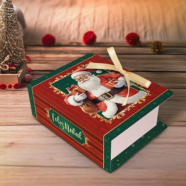 10 CAIXA LIVRO NATAL 04 DOCES 9X8X4 - NOEL 5716 (NATAL 2025 IDEIA) (CHOCO)