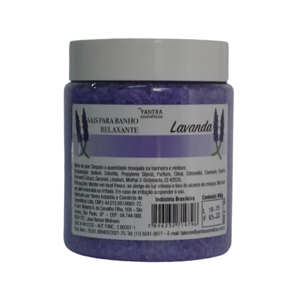 Sais Para Banho Banheira Lavanda 900g Fragrância Aromatizante Relaxante