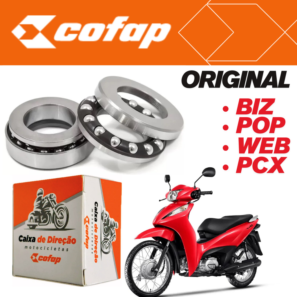 Caixa De Direção Esférica Original Cofap Honda Biz Pop 100 110 125 PCX Shineray Kasinski Traxx em Oferta na Shopee