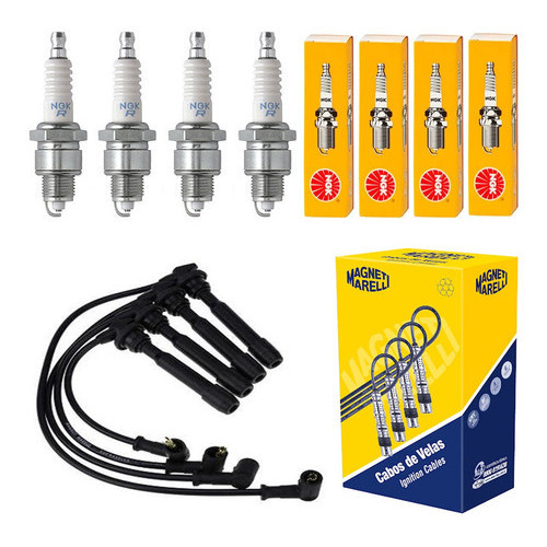 jogo Cabo de Vela Marelli + Jogo De Velas de Ignição Ngk Tucson 2.0 16v 2004 a 2014 Gasolina /Flex - Spare Parts and Accessories for Vehicles