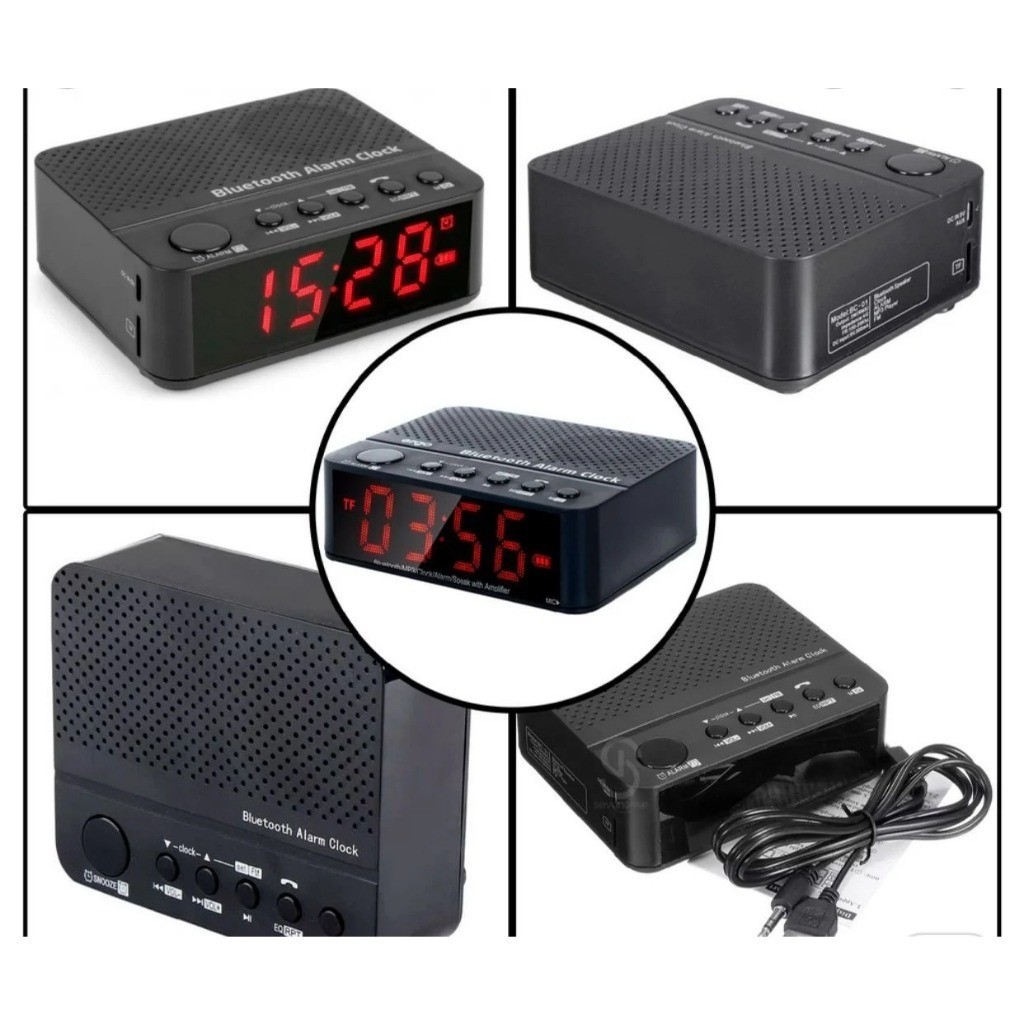 Radio Relógio Alarme Despertador Duplo Bluetooth SD FM Le-674