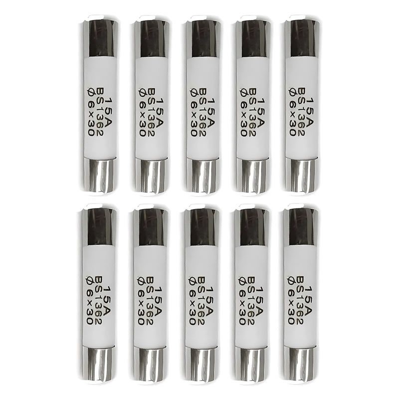 Fusível Ceramico Forno Microondas Electrolux Brastemp 250 X 15 Ampéres - 6 X 30 mm - 10 peças
