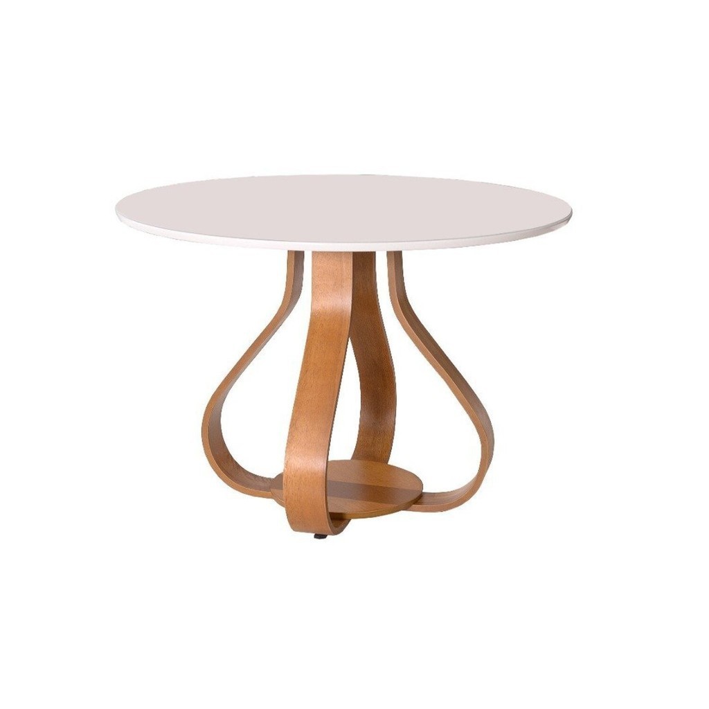 Mesa de Jantar Bella ( Pé Cebola ) 90cm Tampo Laqueado com Vidro em Oferta na Shopee