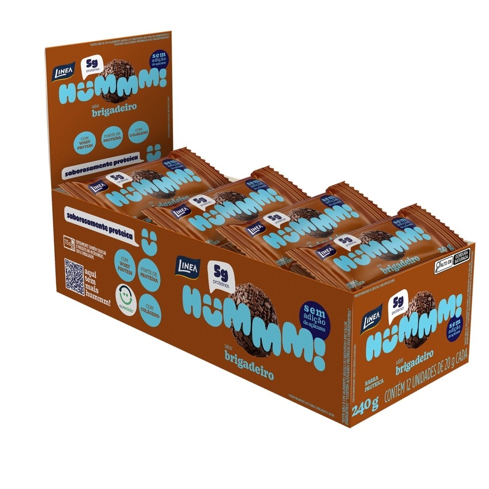 Linea Hummm Barra Proteica Brigadeiro 20G 12Un em Oferta na Shopee