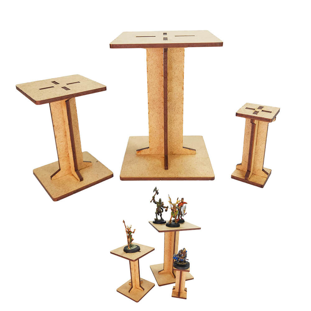 Kit 3 Suportes Aéreos Slim para Miniatura Voo em Campo de Batalha Criaturas Voadoras 3 Tamanhos MDF RPG D&D