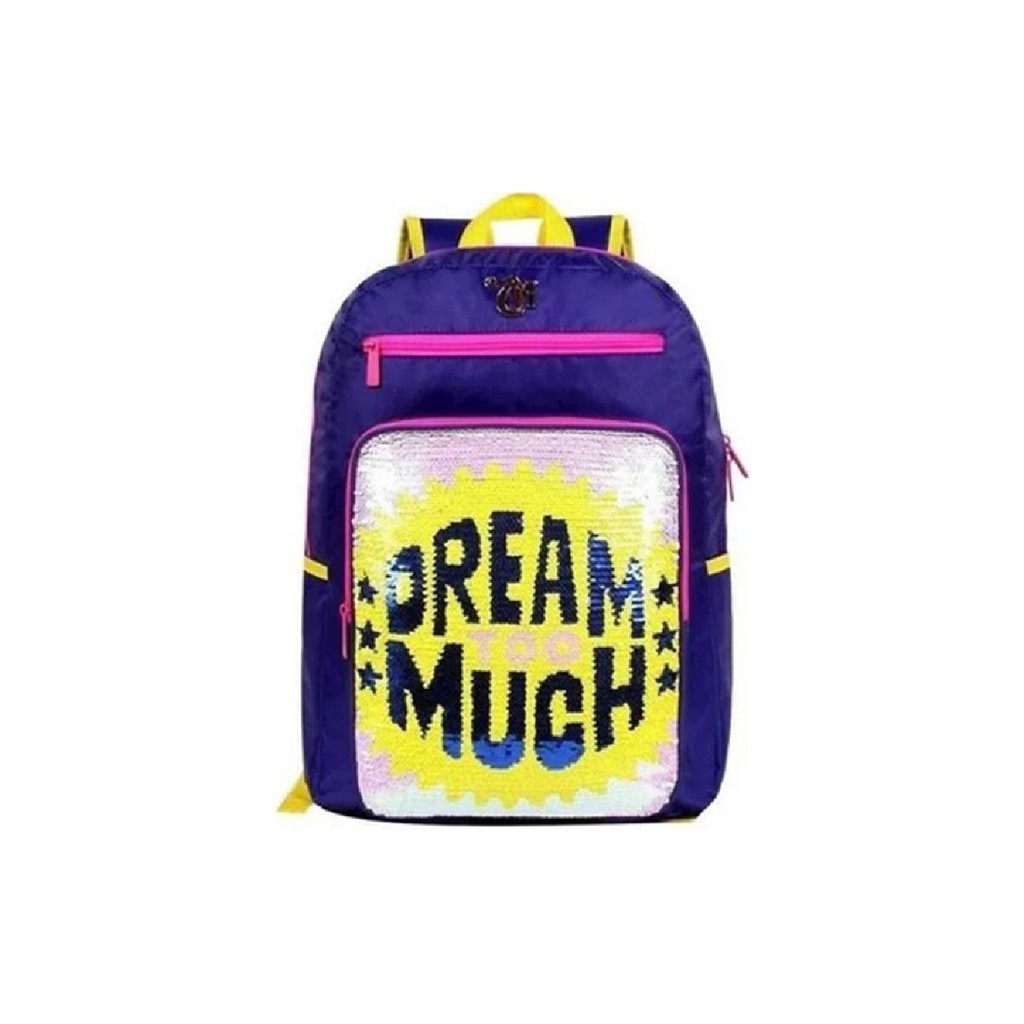 Mochila Capricho Lantejoula Roxa Com Brinde Anel de Selfie - DMW