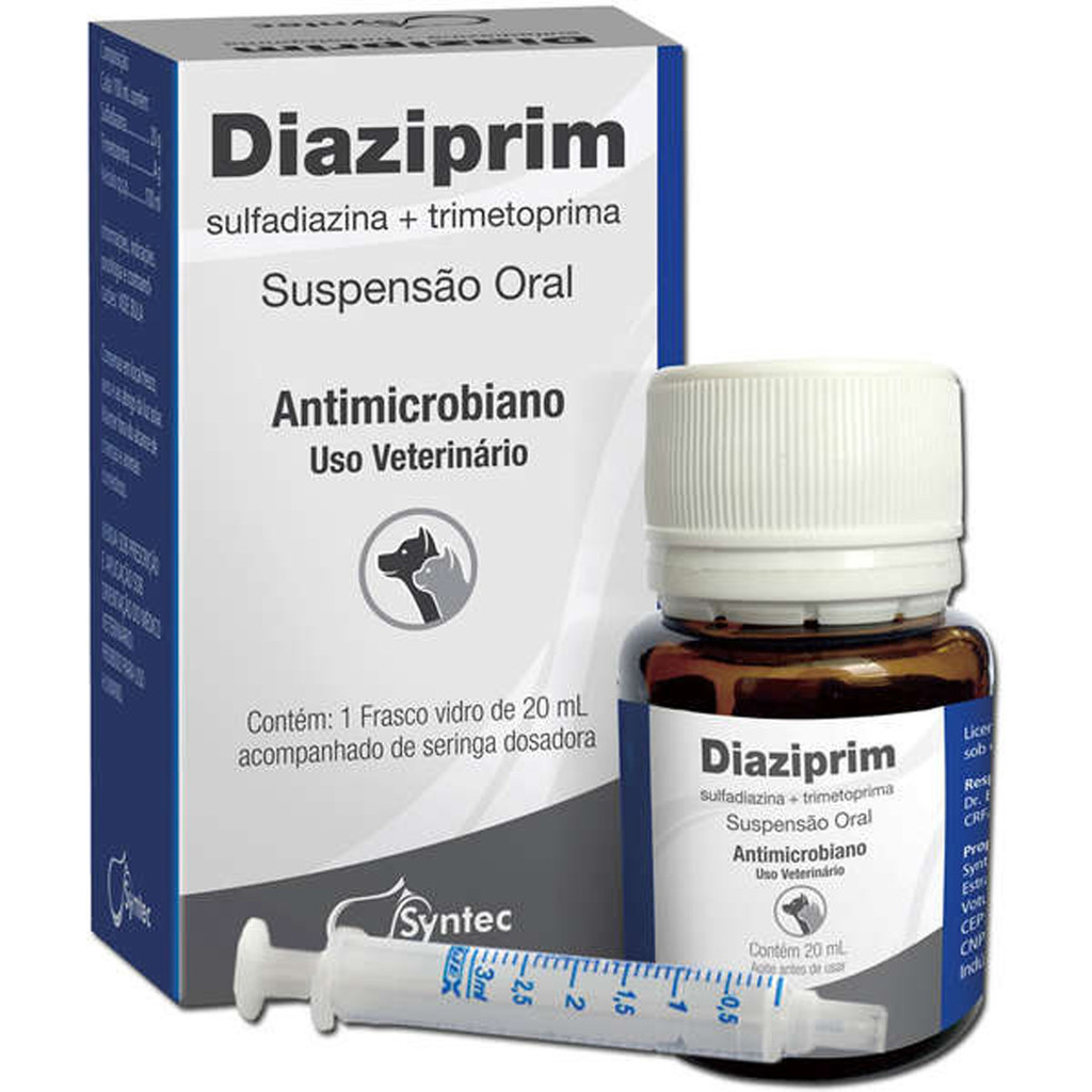 Diaziprim Suspensão Oral Syntec para Cães e Gatos - 20 mL em Oferta na Shopee
