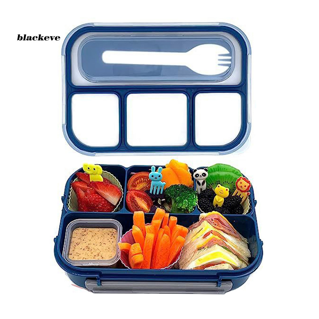 Kids Lunch Box Set with Utensils Compartments 20pcs Leak-proof Bento for 3-7 Years Drop-proof Dishwasher Safe Food Container