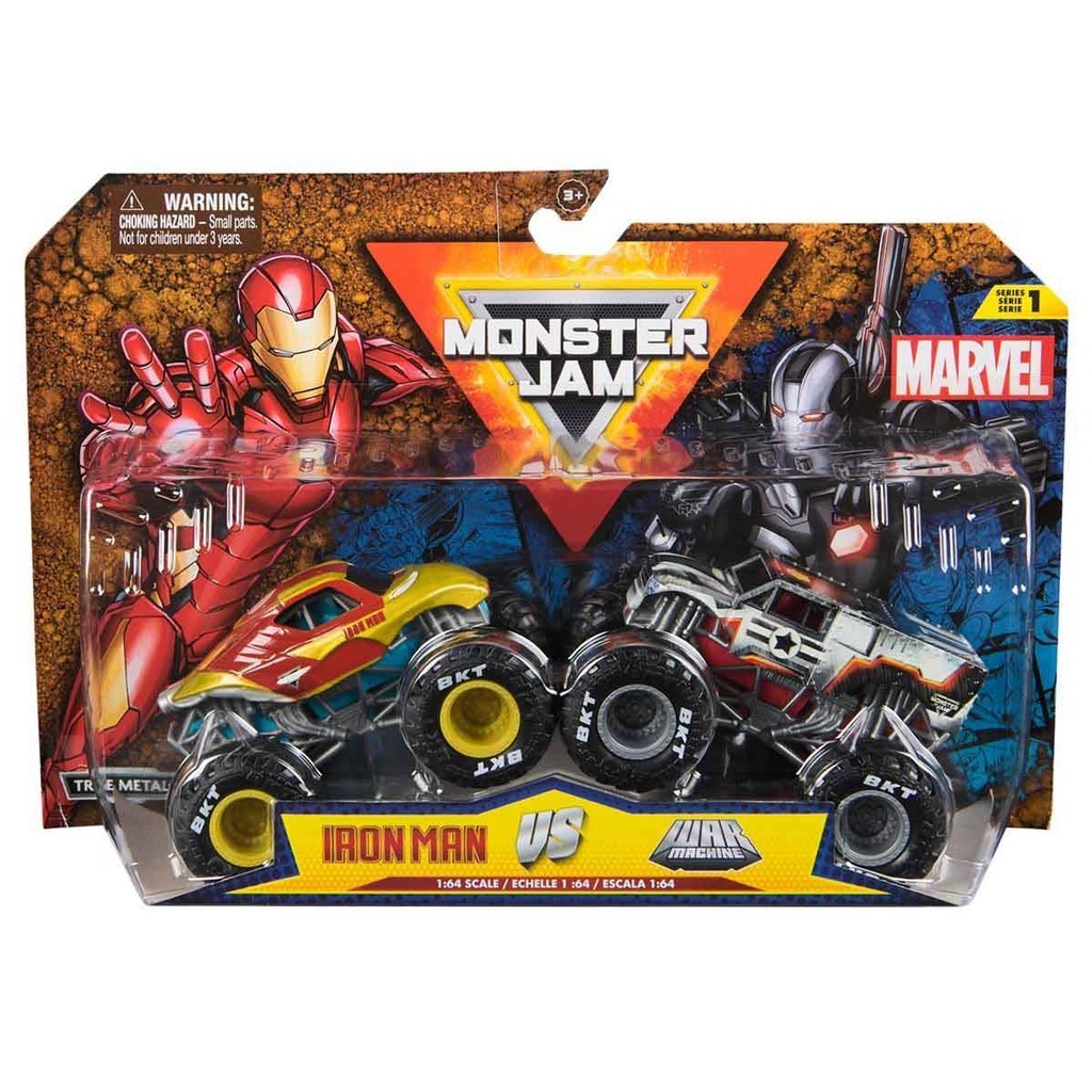 2 Carrinhos Homem de Ferro e Máquina de Combate -Monster Jam em Oferta na Shopee