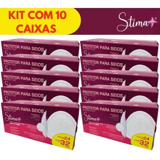 KIT 10 CAIXAS ABSORVENTE PROTETOR DE SEIOS STIMA+ C/320 UN CADA CAIXA COM 32 UM TOQUE MACIO – TECNOLOGIA NACIONAL