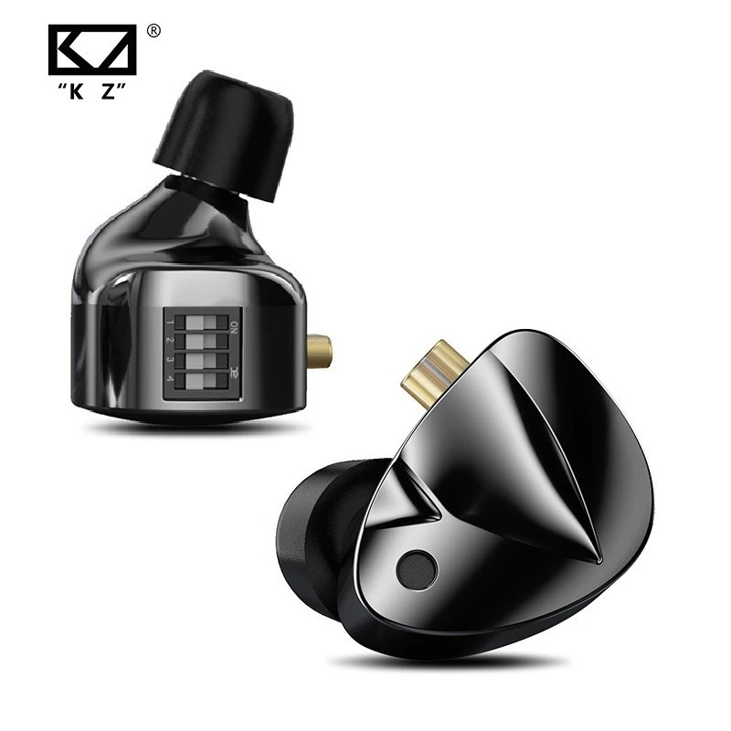 KZ D-Fi Fones De Ouvido Com Fio Interruptor De Sintonia De 4 Níveis HiFi Bass Metal Monitor Fone Ao Vivo