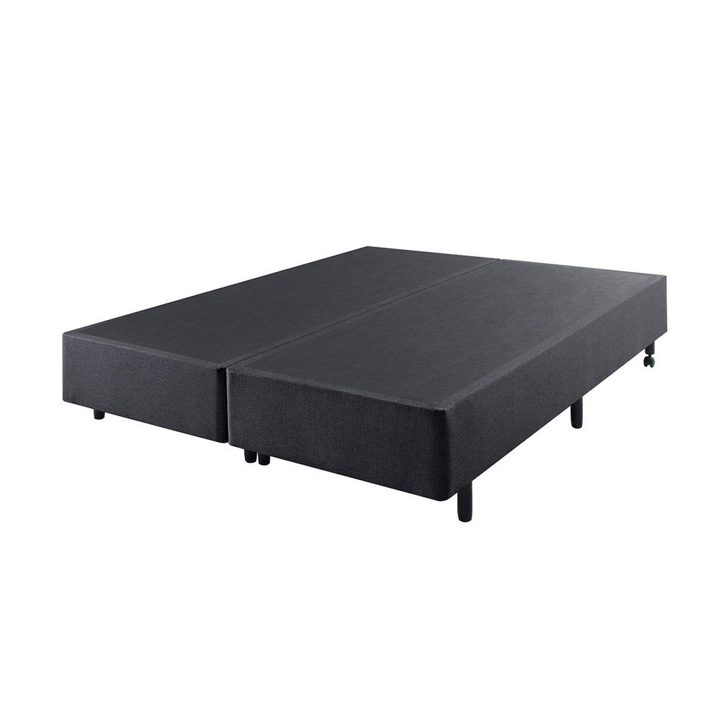 Cama Box Queen 158x198 Linho Cinza + Colchão Adapto Ecoflex