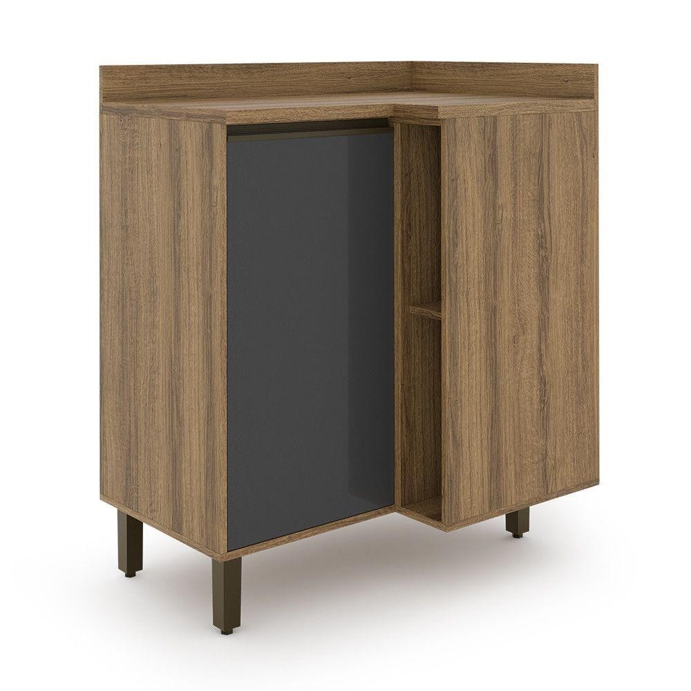Balcao Confort 86 Cm 1 Porta Canto Com Nicho Cinamomo grafite Batrol Cinamomo grafite em Oferta na Shopee