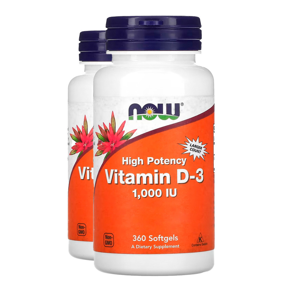 Kit 2x Vitamina D3 1.000UI Now Foods Vit D-3 360 Softgels Importado/Made in Usa - Health
